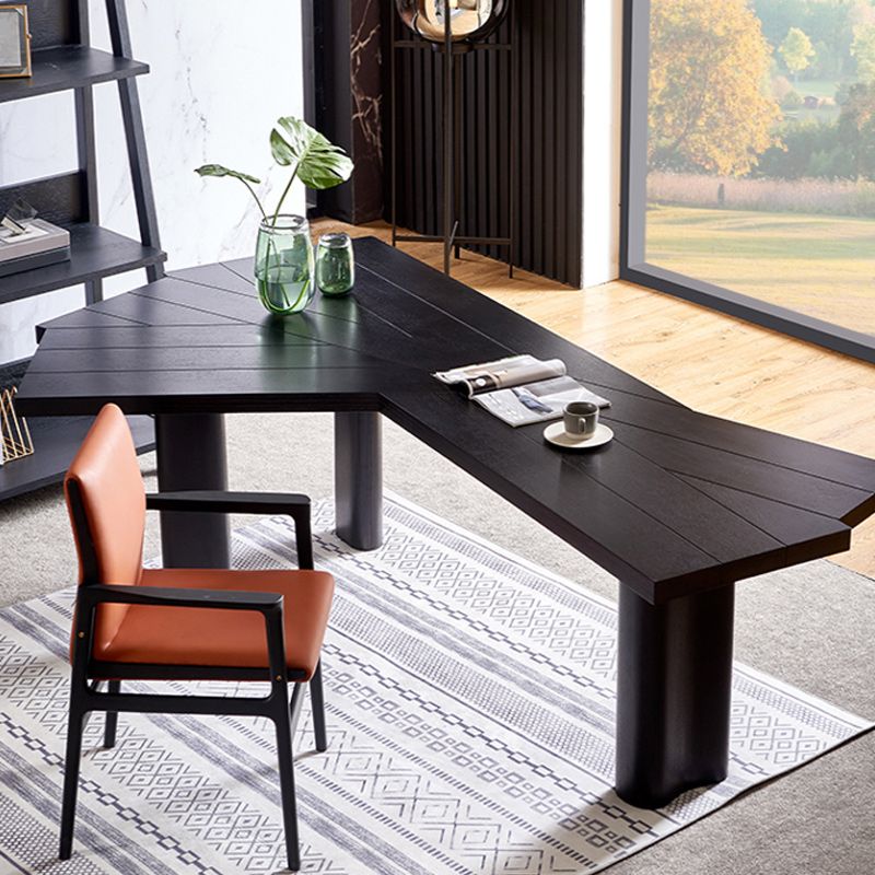 Free Form Office Table Industrial Solid Wood Fixed Working Desk Clearhalo 'furn' 'furn_office_desk' 'Furniture' 'Office Desks' 'Office Furniture' 'office_desk' 1200x1200_3ba8a854-fc9b-4032-80bb-9a25bc0611e3