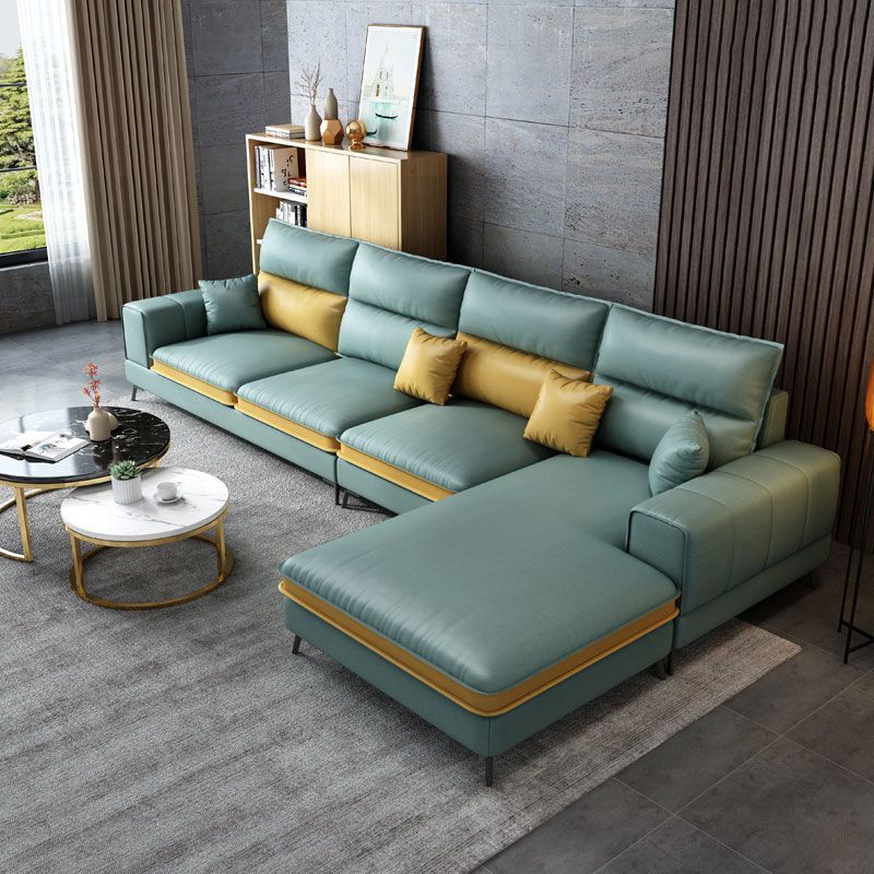 Nordic faux cuir stationnaire salon carré canapé de bras carré