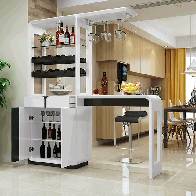 Tabouret de bar 1/2/3 et table en noir et blanc pour salle à manger