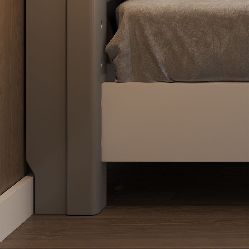 Cama estándar de madera contemporánea con cabecera de panel rectangular