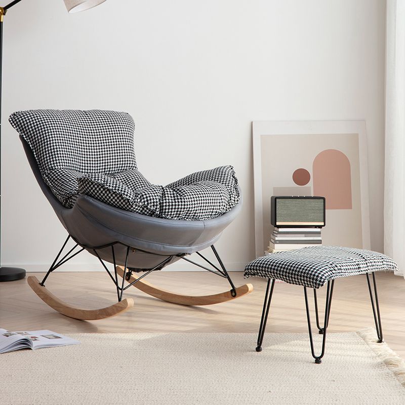 Chaise à bascule tissu chaise à bascule résistant aux grattements à forte à étsages avec ottoman