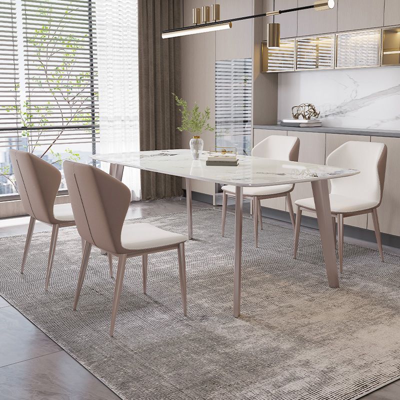 Nordic Sintered Stone Top Dining Set Rectangle 1/2/5/7 Pieces Dining Table Set Clearhalo 'Dining Room Sets' 'Dining Tables & Seating' 'dining_room_set' 'furn' 'furn_dining_room_set' 'Furniture' 'Kitchen & Dining Furniture' 1200x1200_3bab195b-0dba-4355-9c9d-d1d5cbf3aa14