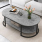 Oval Modern Coffee Table Wood Minimalist Coffee Table for Living Room Clearhalo 'Coffee & Accent Tables' 'Coffee Tables' 'coffee_tables' 'furn' 'furn_coffee_tables' 'Furniture' 'Living Room Furniture' 1200x1200_3bac2527-ad47-4d5b-80cf-42b9d1137370