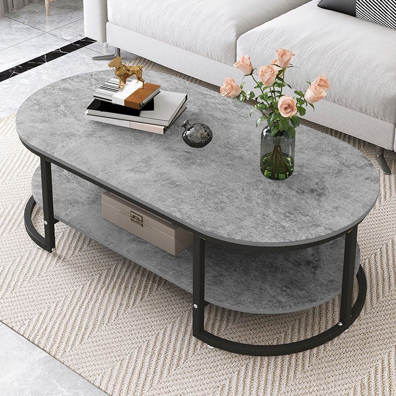 Oval Modern Coffee Table Wood Minimalist Coffee Table for Living Room Clearhalo 'Coffee & Accent Tables' 'Coffee Tables' 'coffee_tables' 'furn' 'furn_coffee_tables' 'Furniture' 'Living Room Furniture' 1200x1200_3bac2527-ad47-4d5b-80cf-42b9d1137370