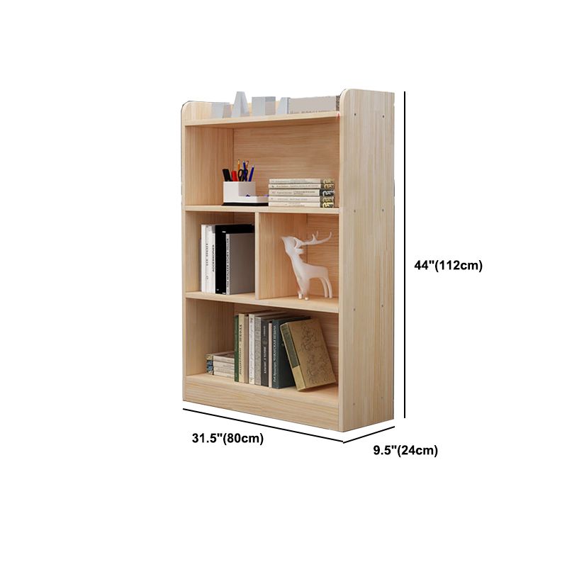 Modern Brown Shelf Bookcase Closed Back Wooden Book Shelf for Study Room