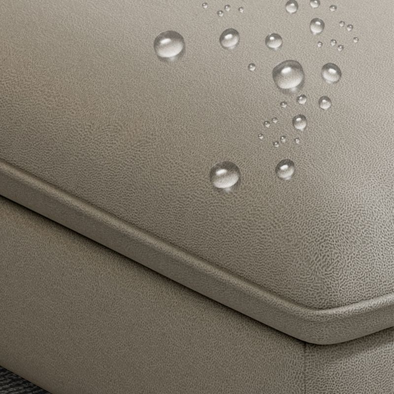 In pelle finta contemporanea sezionale con braccio svasato per soggiorno