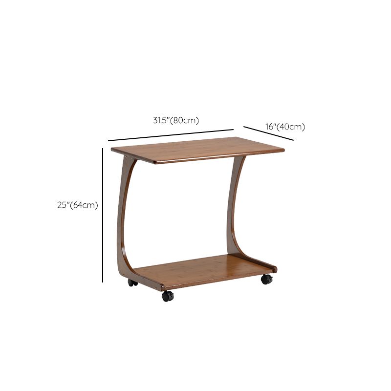 Modern Brown Side Table Rectangular C Table with Shelf for Living Room Clearhalo 'Coffee & Accent Tables' 'End & Side Tables' 'end_side_tables' 'furn' 'furn_end_side_tables' 'Furniture' 'Living Room Furniture' 1200x1200_3bb0fb7a-3a01-4d34-aab3-c29ef6d281dd