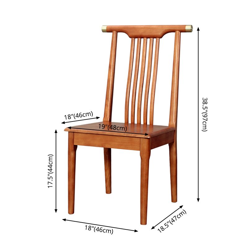 Traditional Solid Wood Dining Chairs Slat Back Dining Side Chair for Home Clearhalo ' kitchen&dining_furn' 'Dining Chairs' 'Dining Tables & Seating' 'dining_chair' 'furn' 'furn_dining_chair' 'Furniture' 'furniture_dining_chair' 'Kitchen & Dining Furniture' 'kitchen' 1200x1200_3bb1fa28-fcc4-46a2-af57-29ec2225ddca