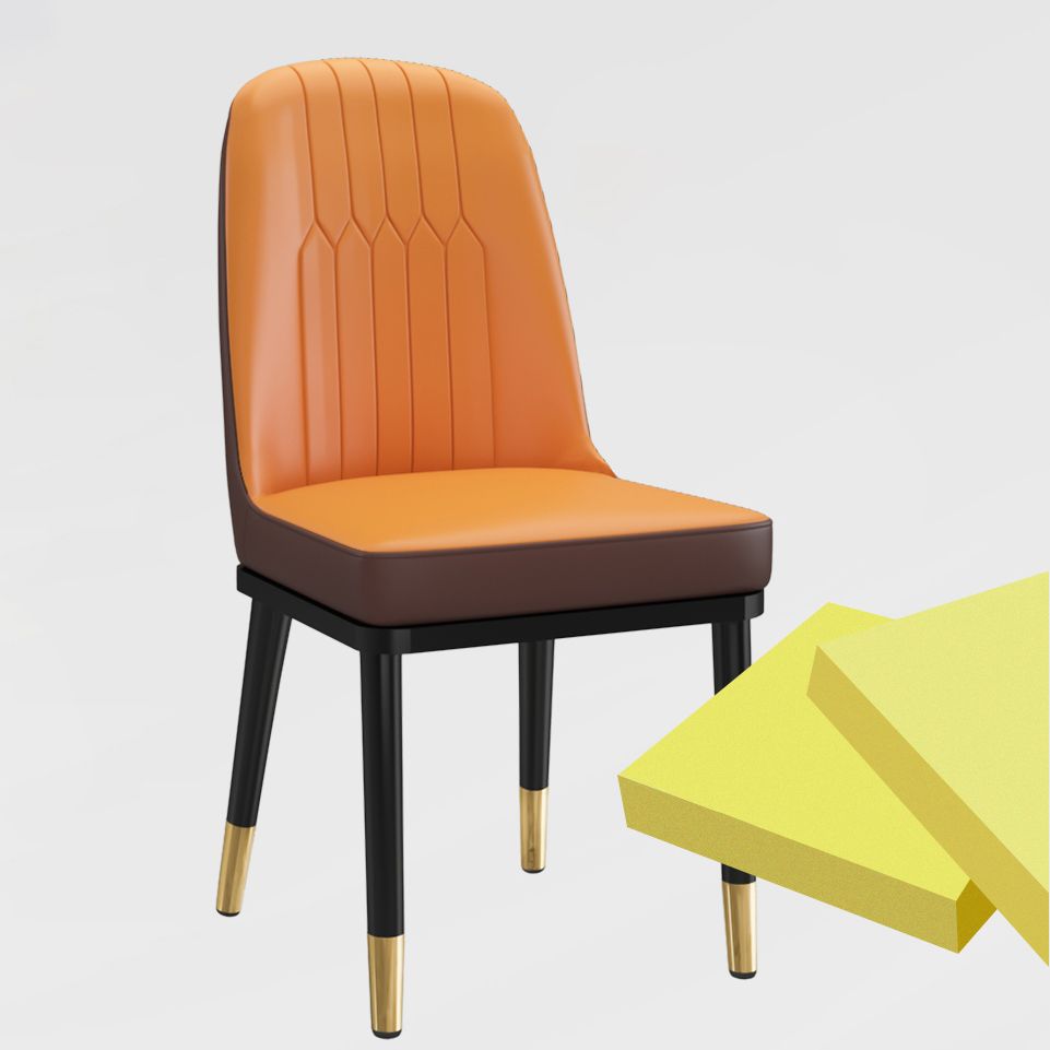 Scandinavian Style Metal Dining Chairs Dining Room Armless Cushioned Parsons Chair Clearhalo ' kitchen&dining_furn' 'Dining Chairs' 'Dining Tables & Seating' 'dining_chair' 'furn' 'furn_dining_chair' 'Furniture' 'furniture_dining_chair' 'Kitchen & Dining Furniture' 'kitchen' 1200x1200_3bb206bf-78c0-4c33-9096-df6211ef96c9