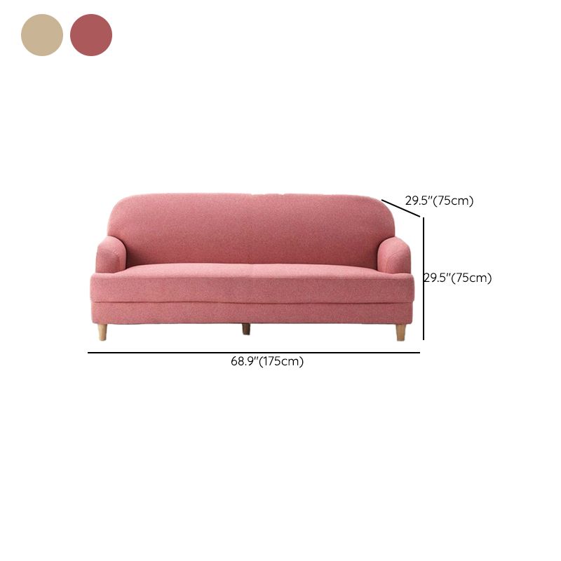 Contemporary Pink Cotton Settee Tight Back Sofa for Living Room Clearhalo 'furn' 'furn_sofas' 'Furniture' 'Living Room Furniture' 'Sofa' 'sofas' 1200x1200_3bb3006b-570a-447b-8c4d-dd2239d39b1c