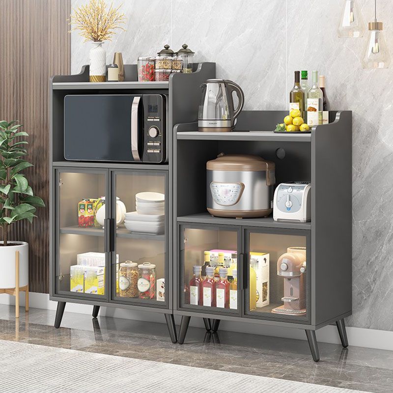 Server da pranzo in pietra glam Sideboard interno grigio con porte di vetro