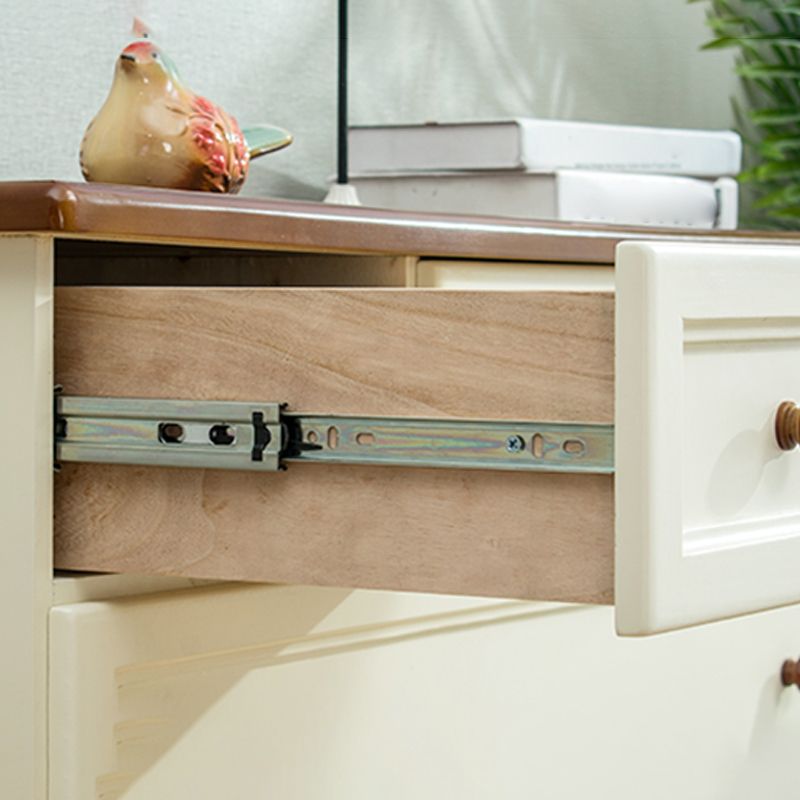 Mid-Century Modern Wood Accent Chest with Drawers Side Cabinet