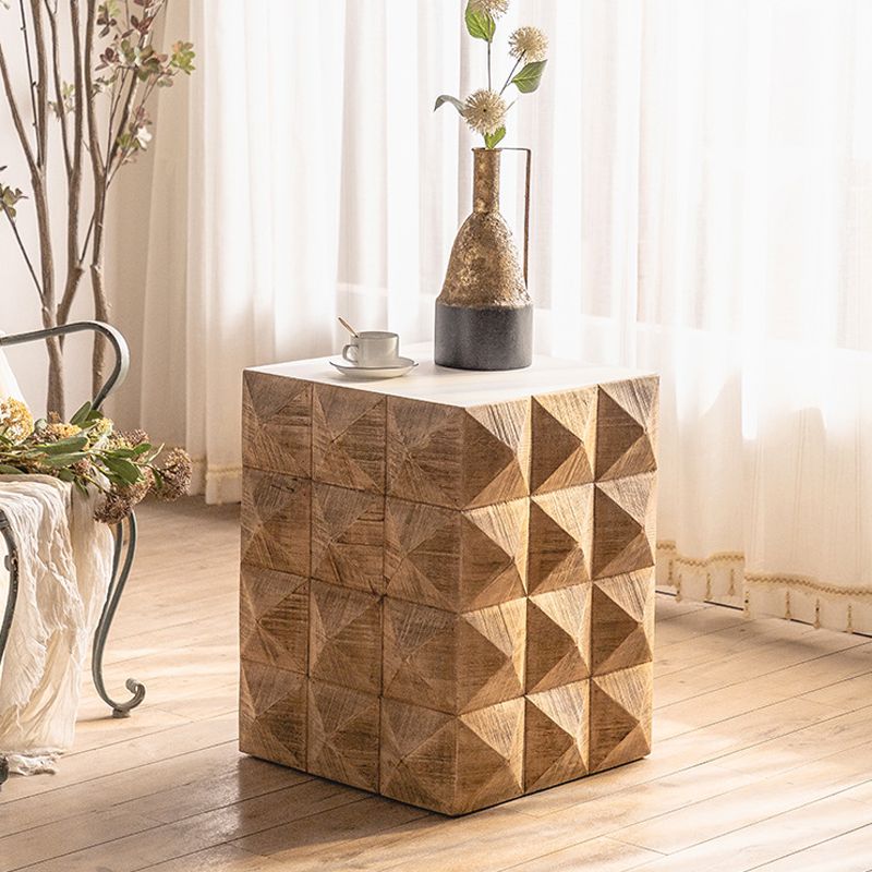 Tavolino rustico di diapositiva del soggiorno in difficoltà in legno marrone in difficoltà tavola laterale