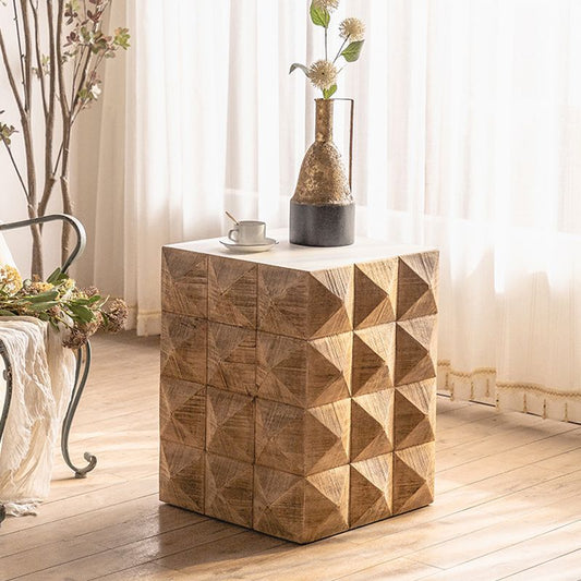 Tavolino rustico di diapositiva del soggiorno in difficoltà in legno marrone in difficoltà tavola laterale