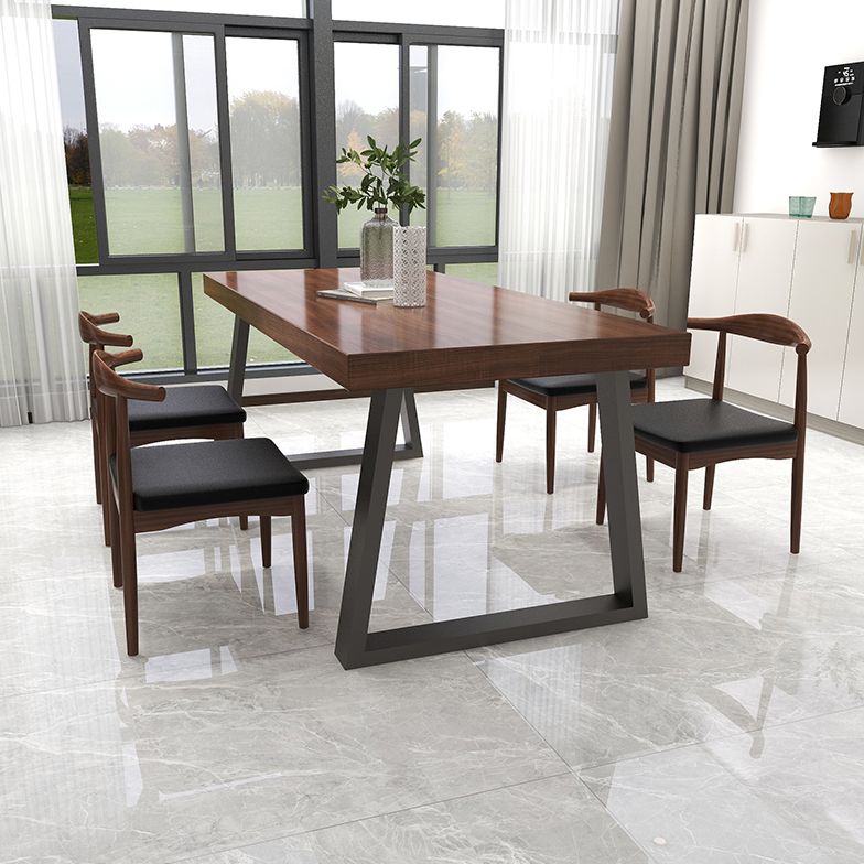 Industrial Solid Wood Top Dining Room Set with Rectangle Shape Dining Set for restaurant Clearhalo 'Dining Room Sets' 'Dining Tables & Seating' 'dining_room_set' 'furn' 'furn_dining_room_set' 'Furniture' 'furniture_dining_room_set' 'Kitchen & Dining Furniture' 'kitchen&dining_furn' 'kitchen' 1200x1200_3bb418dc-45ea-4700-b8f0-96b0c2dc7f3f