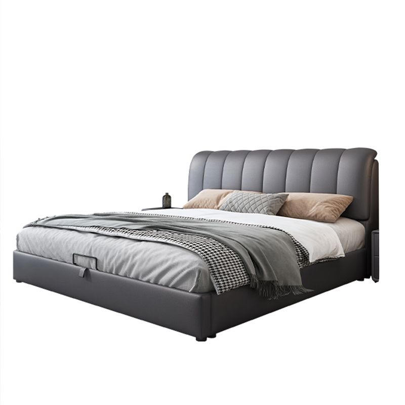 Contemporary Lift Up Storage Upholstered Headboard Solid Color Bed Frame Clearhalo 'Bedroom Furniture' 'Beds' 'furn' 'furn_beds' 'Furniture' 1200x1200_3bb42046-4283-40d8-a10b-8d9b3d3bd732