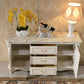 Sideboard glam in legno di gomma bianca con soggiorno a 2 porte