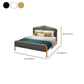 Modern Standard Bed Foam Slat Bed with Upholstered Headboard