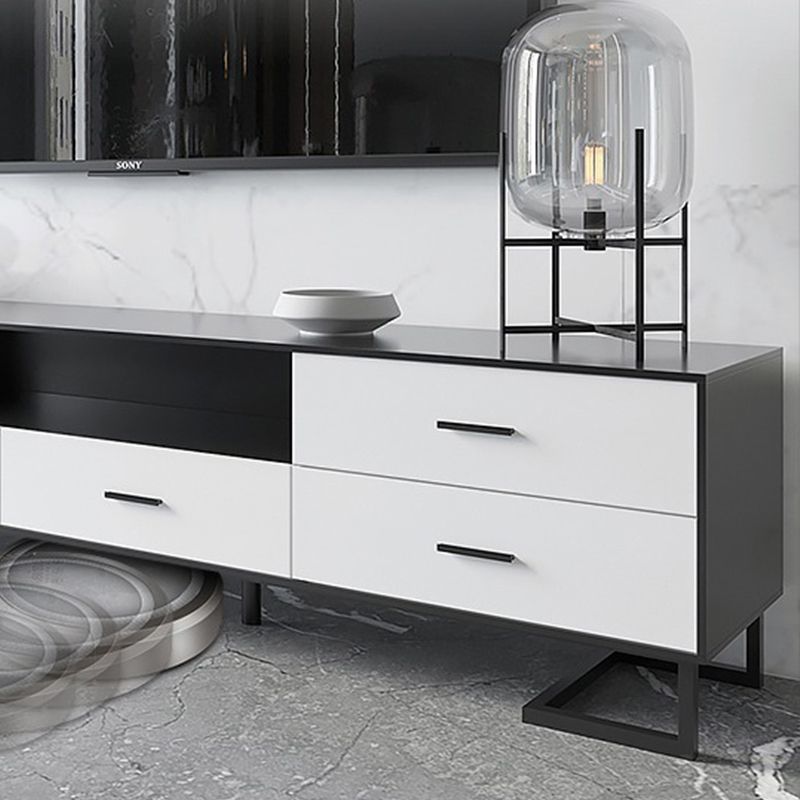 Gabinete de TV de madera y metal Moderno Minimalist Home Open TV Consola