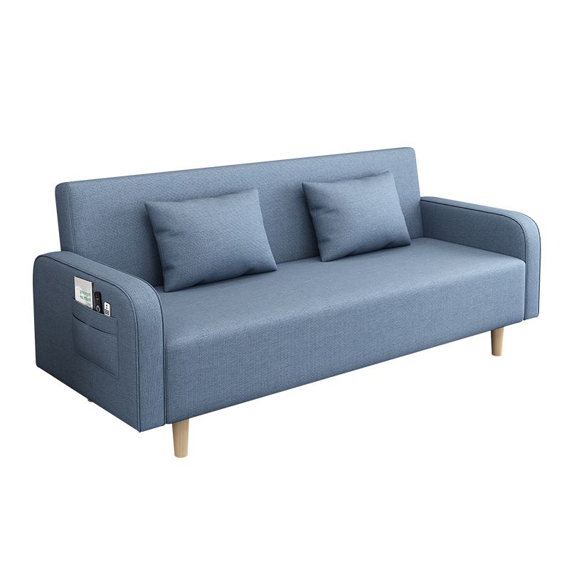 Convertible Modern Fabric Sofa Wood Legs Square Arm 2/3 Seater Sofa Clearhalo 'furn' 'furn_sofas' 'Furniture' 'furniture_sofas' 'kitchen' 'kitchen_sofas' 'Living Room Furniture' 'Sofa' 'sofas' 1200x1200_3bb8a436-477e-4ecc-92a3-ec713d961836