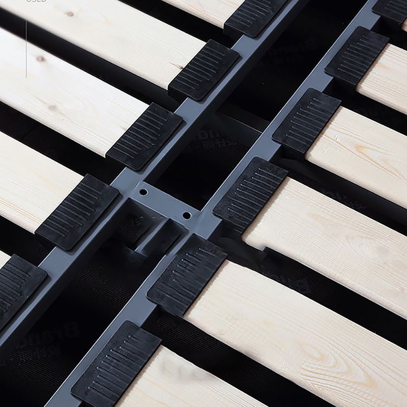 Mid-Century Modern Panel Bed Solid Color Standard Bed With Custom Gold Legs