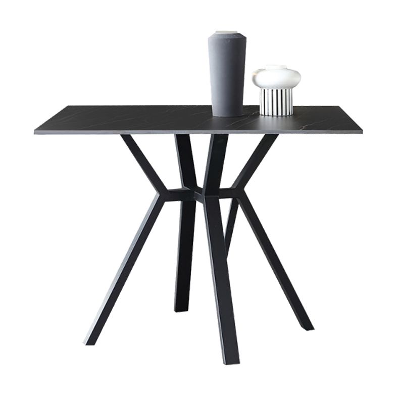 Square Shape Industrial Dining Table Black Fixed Table with Sintered Stone Clearhalo ' dining_table' 'Dining Tables & Seating' 'Dining Tables' 'furn' 'furn_dining_table' 'Furniture' 'furniture_dining_table' 'Kitchen & Dining Furniture' 'kitchen&dining_furn' 'kitchen' 'kitchen_dining_table' 1200x1200_3bb95dc8-bb00-40e4-8c19-e6d04b53b98c