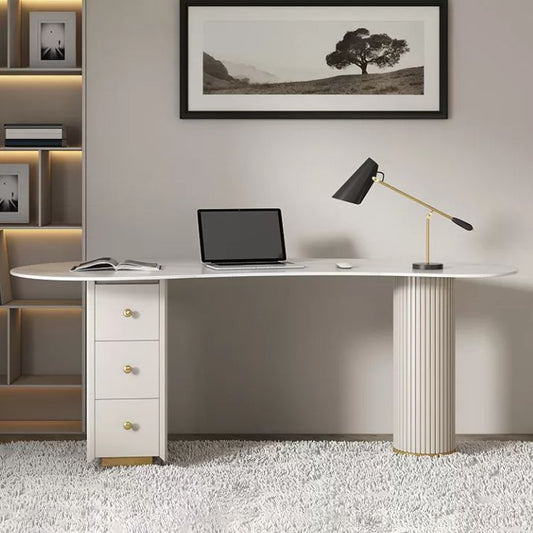 29.53" H Contemporary Office Desk White Secretary Desk with Drawers Clearhalo 'furn' 'furn_office_desk' 'Furniture' 'Office Desks' 'Office Furniture' 'office_desk' 1200x1200_3bba0494-cfa8-42d0-b38e-3c80da7f12dd
