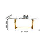 Rectangle Traditional Luxury Dining Table White Sintered Stone Table with Gold Trestle Base Clearhalo ' dining_table' 'Dining Tables & Seating' 'Dining Tables' 'furn' 'furn_dining_table' 'Furniture' 'furniture_dining_table' 'Kitchen & Dining Furniture' 'kitchen&dining_furn' 'kitchen' 'kitchen_dining_table' 1200x1200_3bba1226-ad6b-4026-a8f2-780266e3ac37