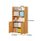 Modern Vertical Wood Book Shelf Brown Closed Back Shelf Bookcase for Study Room
