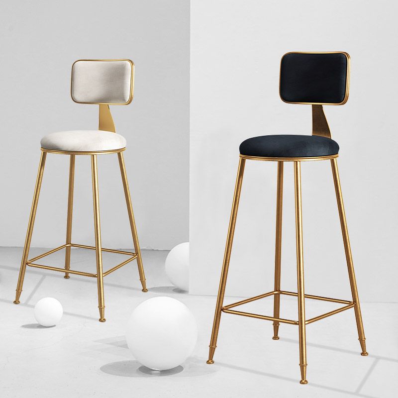 Glam Metal Upholstered Barstool Bristol Bar Stool with Iron Legs and Cushion Low Back Clearhalo 'Bar Furniture' 'Bar Stools' 'bar_stools' 'furn' 'furn_bar_stools' 'furniture_bar_stools' 'Kitchen & Dining Furniture' 'kitchen&dining_furn' 'kitchen' 'kitchen_furn' Furniture' 1200x1200_3bbaa3b0-d037-447e-870f-92bf3ca494c3