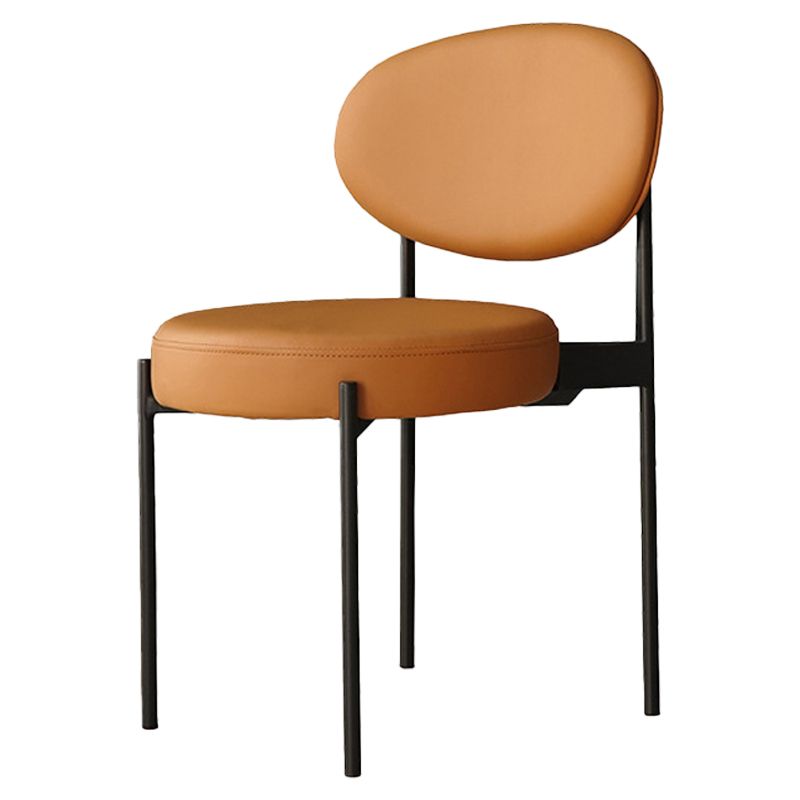 Modern Restaurant Open Back Side Chair PU Leather Dining Chair with Black Legs Clearhalo ' kitchen&dining_furn' 'Dining Chairs' 'Dining Tables & Seating' 'dining_chair' 'furn' 'furn_dining_chair' 'Furniture' 'furniture_dining_chair' 'Kitchen & Dining Furniture' 'kitchen' 1200x1200_3bbc23f2-98d2-4dbc-944b-b52878128fd6
