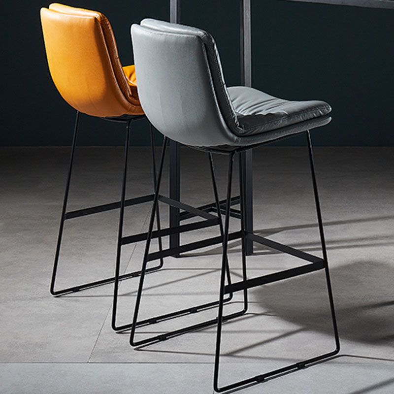 Scandinavian Matte Finish Leather Barstool Restaurant Upholstered Stool Clearhalo 'Bar Furniture' 'Bar Stools' 'bar_stools' 'furn' 'furn_bar_stools' 'Furniture' 'furniture_bar_stools' 'Kitchen & Dining Furniture' 1200x1200_3bbe2ec7-1564-4c50-9279-90a207c5a977