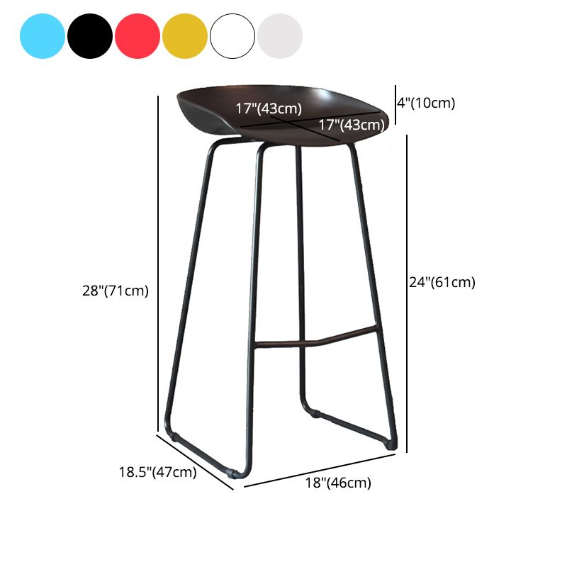 Modern Armless Backrest Counter Stool Iron Bar Stool with Plastic Seat Clearhalo 'Bar Furniture' 'Bar Stools' 'bar_stools' 'furn' 'furn_bar_stools' 'furniture_bar_stools' 'Kitchen & Dining Furniture' 'kitchen&dining_furn' 'kitchen' 'kitchen_furn' Furniture' 1200x1200_3bbe495d-8c0b-4313-ba54-2400452579af