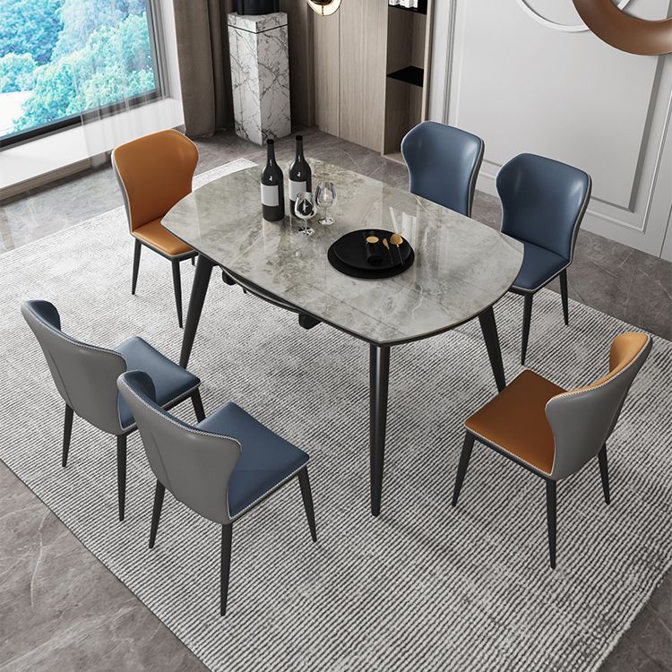 Sintered Stone Top Extendable Round Table in Grey for Restaurant Modern Dining Table with 4 Legs Clearhalo ' dining_table' 'Dining Tables & Seating' 'Dining Tables' 'furn' 'furn_dining_table' 'Furniture' 'furniture_dining_table' 'Kitchen & Dining Furniture' 'kitchen&dining_furn' 'kitchen' 'kitchen_dining_table' 1200x1200_3bbff34b-b453-44f0-8abb-6d23df47a89f