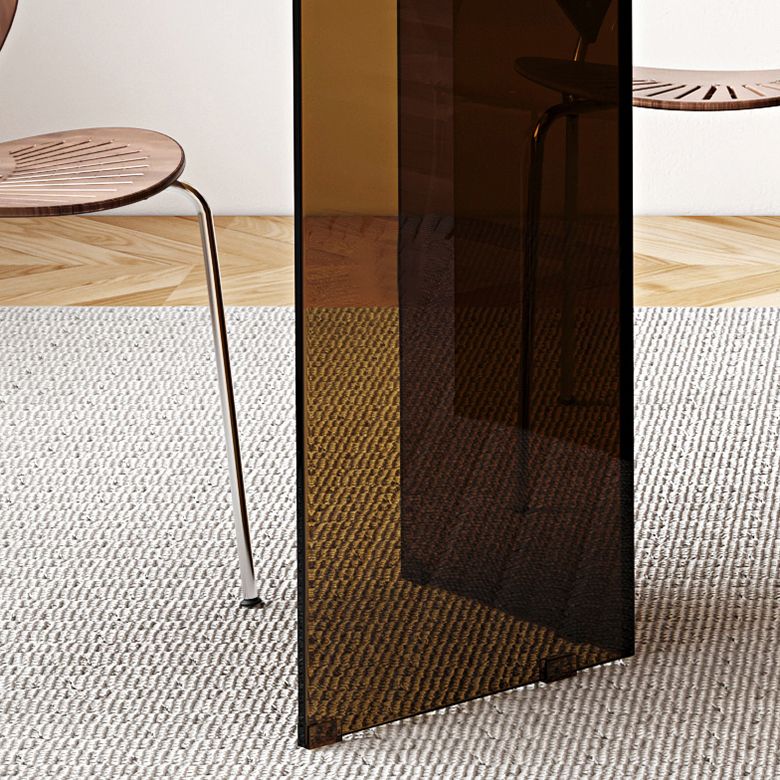 Tempered Glass Dining Table Double Pedestal Base Free Form Table for Home Clearhalo ' dining_table' 'Dining Tables & Seating' 'Dining Tables' 'furn' 'furn_dining_table' 'Furniture' 'furniture_dining_table' 'Kitchen & Dining Furniture' 'kitchen&dining_furn' 'kitchen' 'kitchen_dining_table' 1200x1200_3bc09938-6fbd-4f43-b094-464cc84a5571