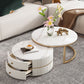 Round Coffee Table Slate Frame Nesting Coffee Table Set with Drawer Clearhalo 'Coffee & Accent Tables' 'Coffee Tables' 'coffee_tables' 'furn' 'furn_coffee_tables' 'Furniture' 'Living Room Furniture' 1200x1200_3bc0e680-6b3a-43cf-a3f1-99c86068712b