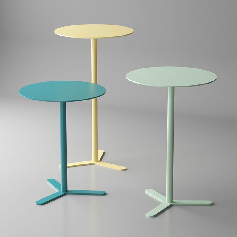 Mid-Century Metal Side End Table Pedestal Corner Table for Living Room