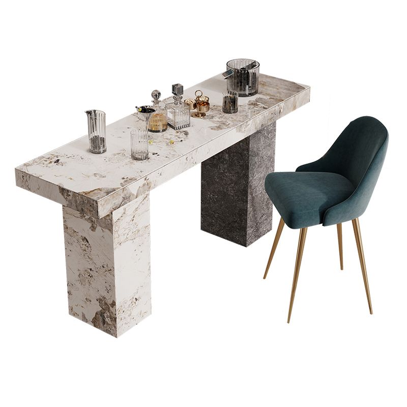 Modern Pub Dining Set 1/2/3/4/5 Pieces Stone Top Rectangle Indoor Counter Height Pub Set Clearhalo 'Bar Furniture' 'furn' 'furn_home_bar_bar_sets' 'Furniture' 'Home Bars & Bar Sets' 'home_bar_bar_sets' 'Kitchen & Dining Furniture' 1200x1200_3bc1845c-5bab-4460-bae5-3f95403bf81e