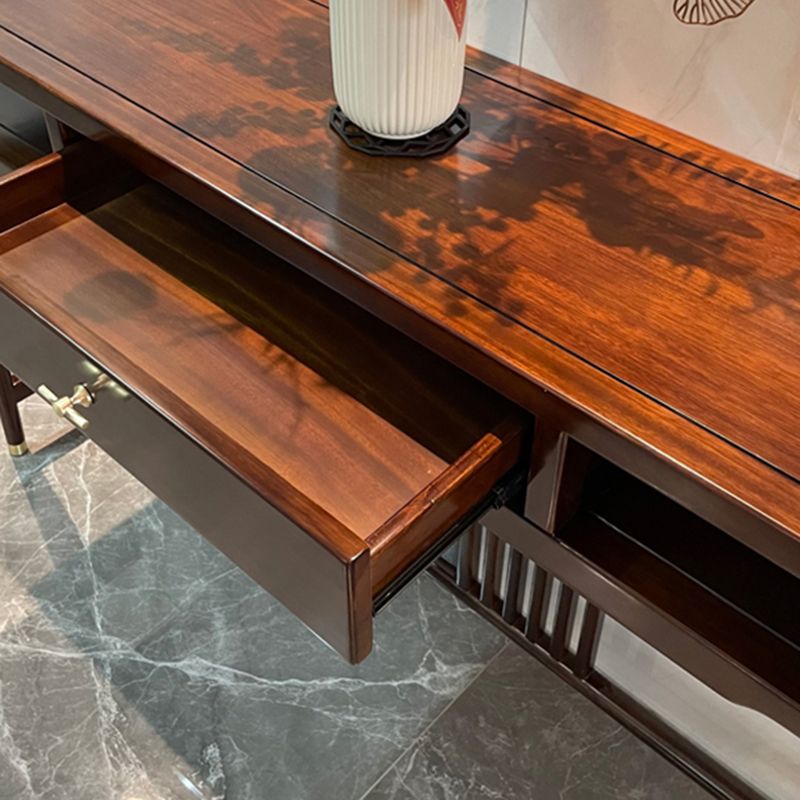 長方形の形状茶色のコンソールソファテーブルの現代コンソールテーブルウッド