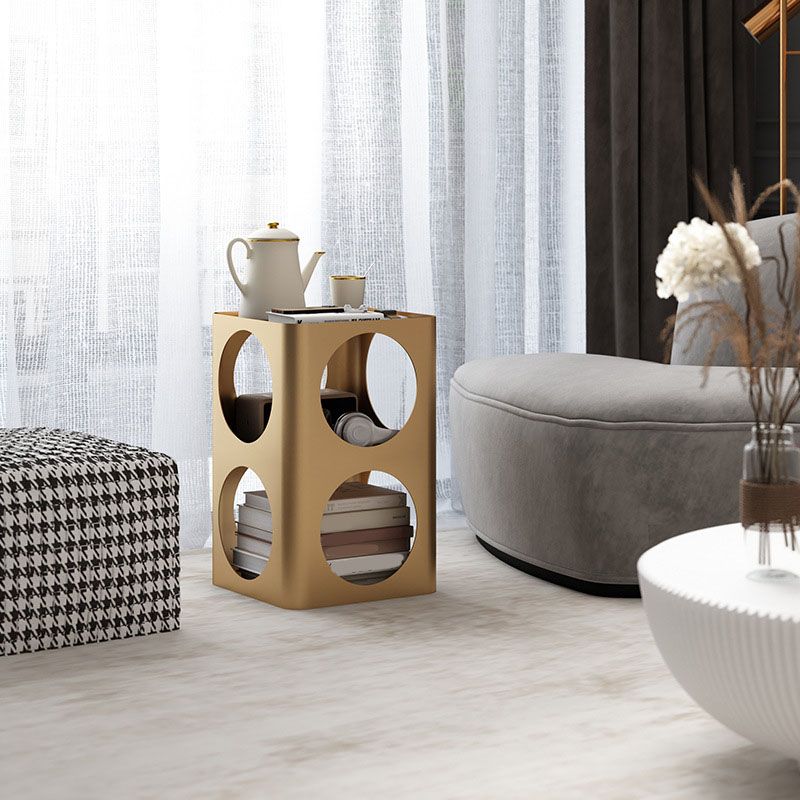 Modar de mesa de metal de cabecera de almacenamiento abierto para dormitorio para dormitorio