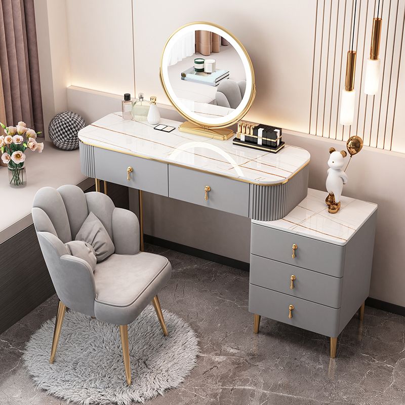 Table du maquillage en pierre Table de bureau en métal et commode en bois d'ingénierie