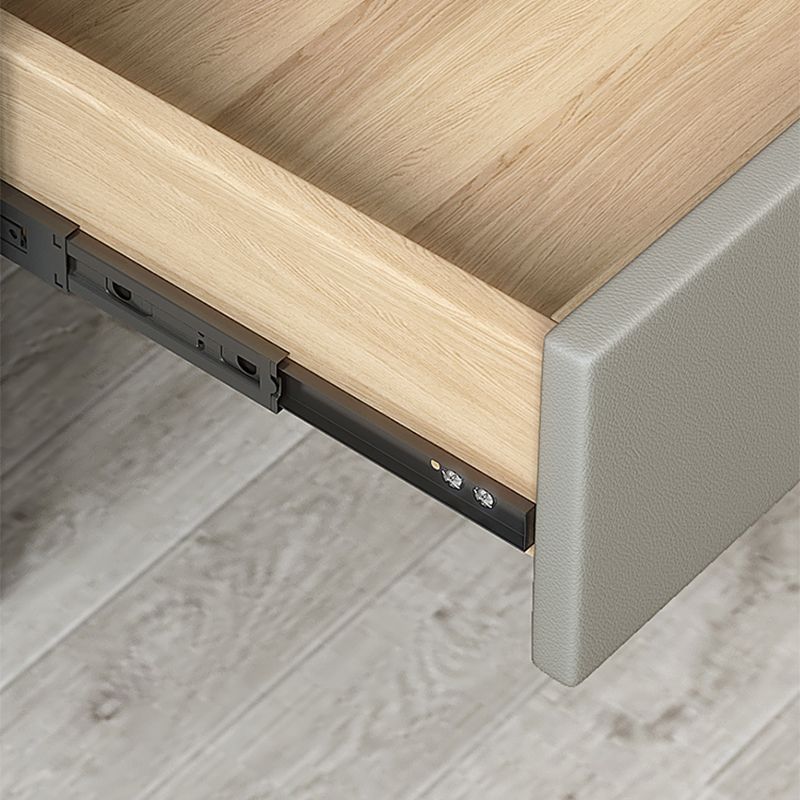 Table de nuit en verre moderne à 2 tirages Rangement de 18 pouces de nuit en bois massif en bois massif en bois