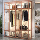 Contemporary Tempered Glass Wardrobe Armoire Freestanding Wardrobe with Shelves Clearhalo 'Armoires & Wardrobes' 'armoires_wardrobes' 'Bedroom Furniture' 'furn' 'furn_armoires_wardrobes' 'Furniture' 1200x1200_3bc6dedb-2fe7-4f14-a389-078681fc5658