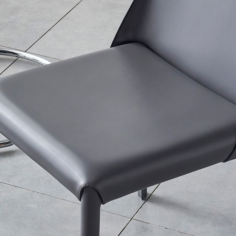 Modern Leather Dining Room Chair Metal Armless Chair for Home Use (Set of 2) Clearhalo ' kitchen&dining_furn' 'Dining Chairs' 'Dining Tables & Seating' 'dining_chair' 'furn' 'furn_dining_chair' 'Furniture' 'furniture_dining_chair' 'Kitchen & Dining Furniture' 'kitchen' 1200x1200_3bc6e7f5-1d4e-4127-8aaf-1616f84e5324