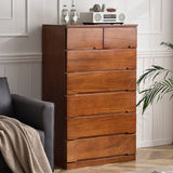 Cofre de acento de madera maciza marrón con cajones de 16.92 "Cofre contemporáneo de ancho