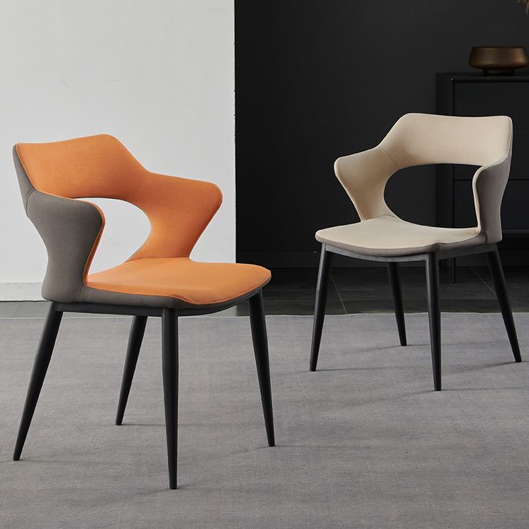 Contemporary Metal Dining Room Chairs Linen Fabric Dining Chair for Home Use Clearhalo ' kitchen&dining_furn' 'Dining Chairs' 'Dining Tables & Seating' 'dining_chair' 'furn' 'furn_dining_chair' 'Furniture' 'furniture_dining_chair' 'Kitchen & Dining Furniture' 'kitchen' 1200x1200_3bc894a7-aeb3-4d1f-a5e3-12e015eb664c