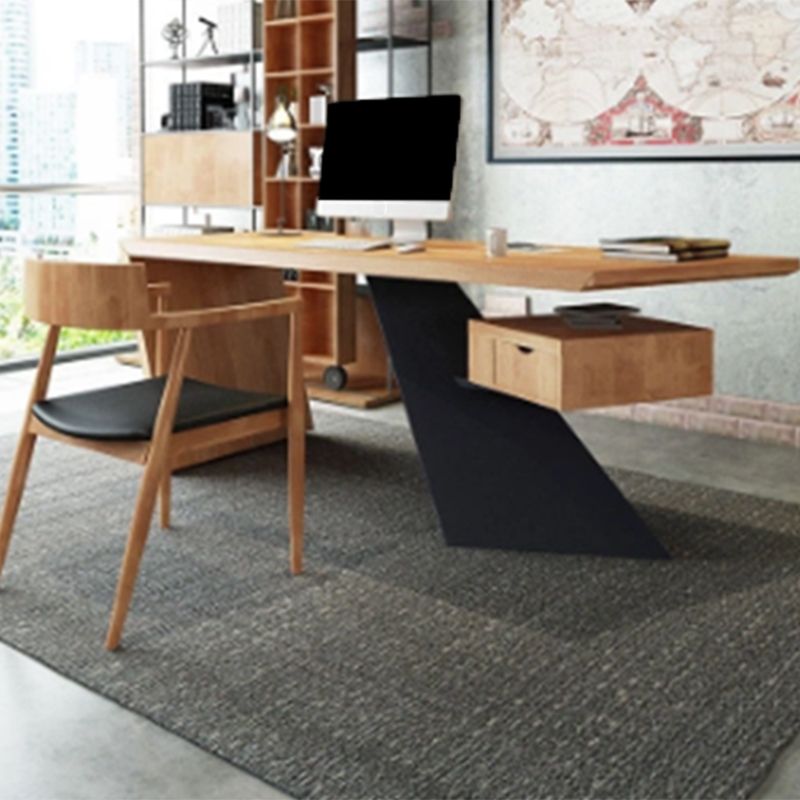 Massief hout rechthoekig schrijfbureau industrieel 29,53-inch hoge kantoorbureau