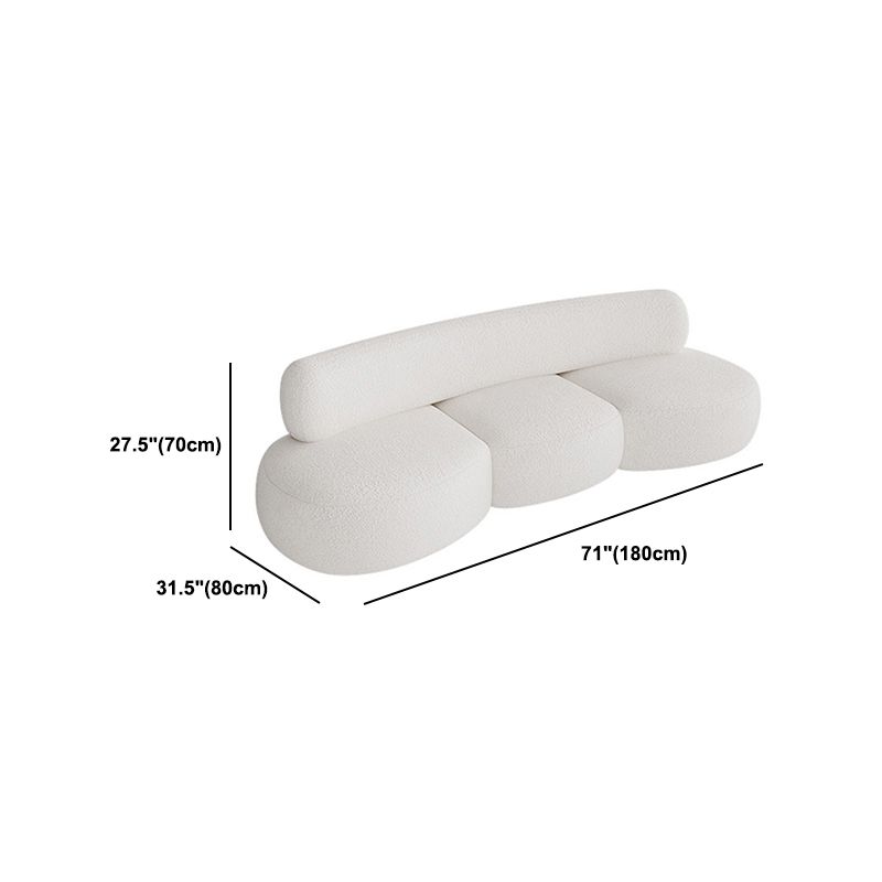 Wool Armless Curved Sofa Contemporary White Sofa with Tight Back