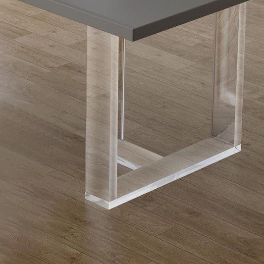 Modern Rectangle Dining Room Table Solid Wood Sled Base Fixed Dining Table