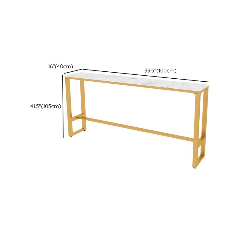 Rectangle Bar Dining Table Faux Marble Counter Height Dining Table